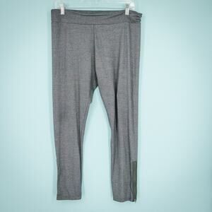 Free People Size Large L Silver Grey Gray Metallic Pull On Zip Ankle Leggings